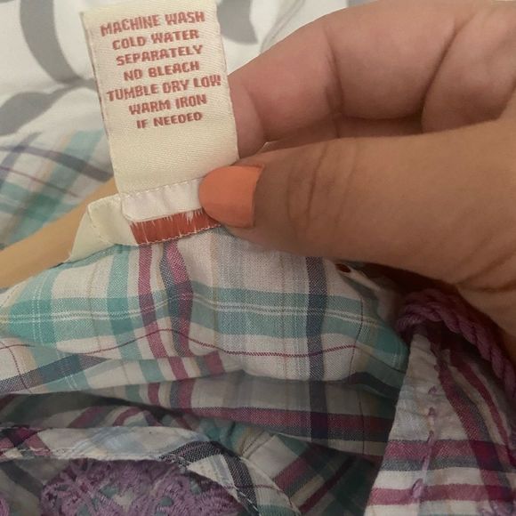 Sundance Plaid Embroidered Long Sleeve Top - Picture 5 of 7